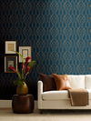 Oriental Lattice Blue & Gold Wallpaper 2 Oriental Lattice Blue & Gold Wallpaper thumbnail 2