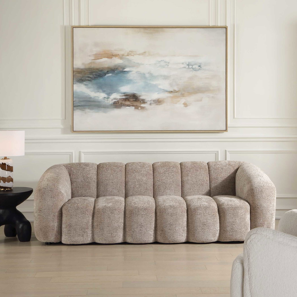 Modella Upholstered Chenille Sofa, Sofas & Sectional by Uttermost, 92.5" width x 28.7" height x 41.4" depth View 5