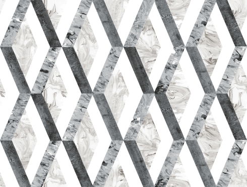 Statuary Diamond Inlay Grey Peel & Stick Wallpaper