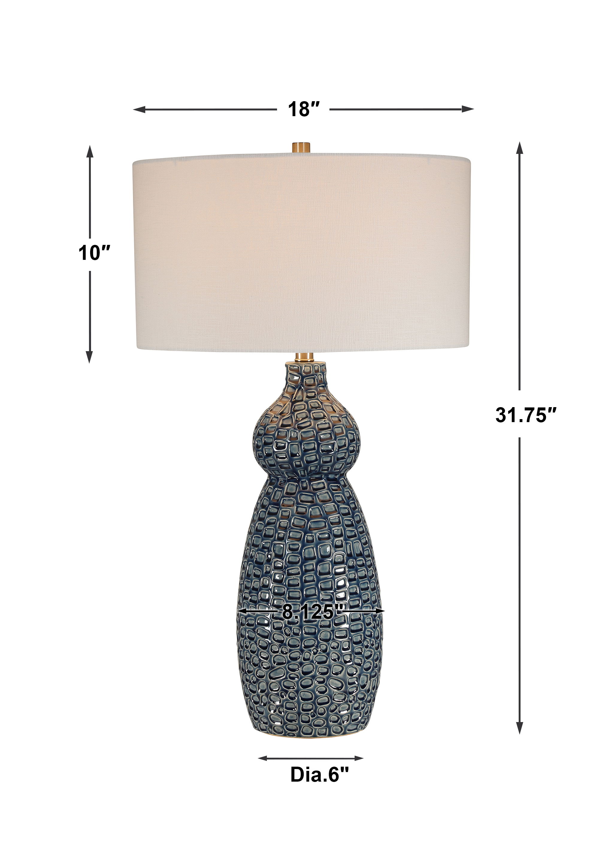 Holloway Cobalt Blue Table Lamp large image 