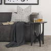 Sobi Textured Matte Black Round Metal Accent Table, Side & End Table by Mercana, 18" length x 18" width x 21.5" height thumbnail 2