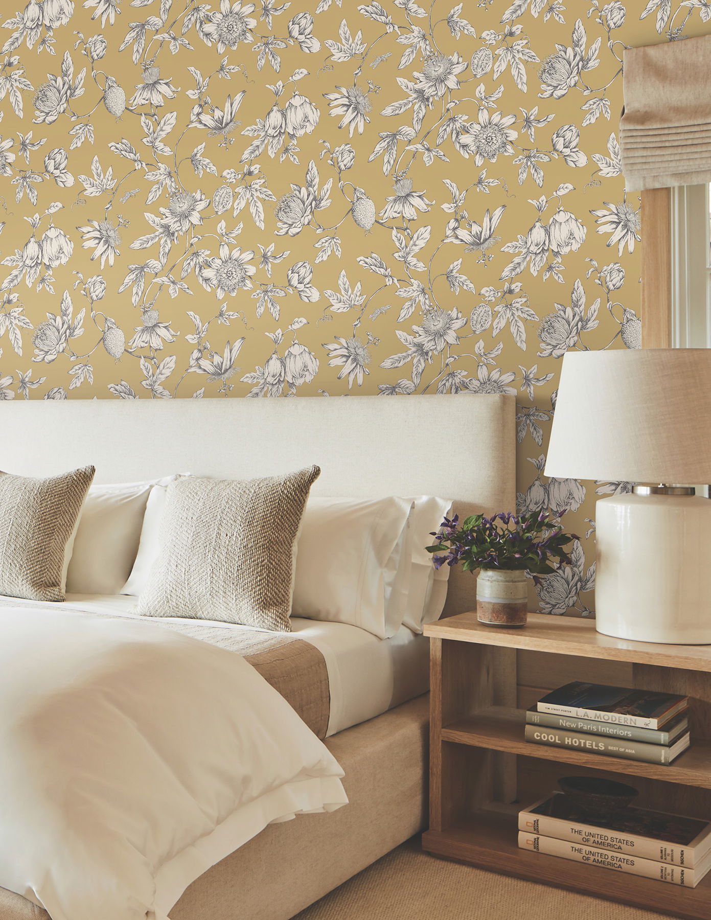 Passion Flower Toile Harvest Wallpaper large image 