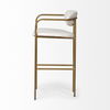 Parker 30' Seat Height Cream Fabric Seat Gold Metal Bar Stool thumbnail 3