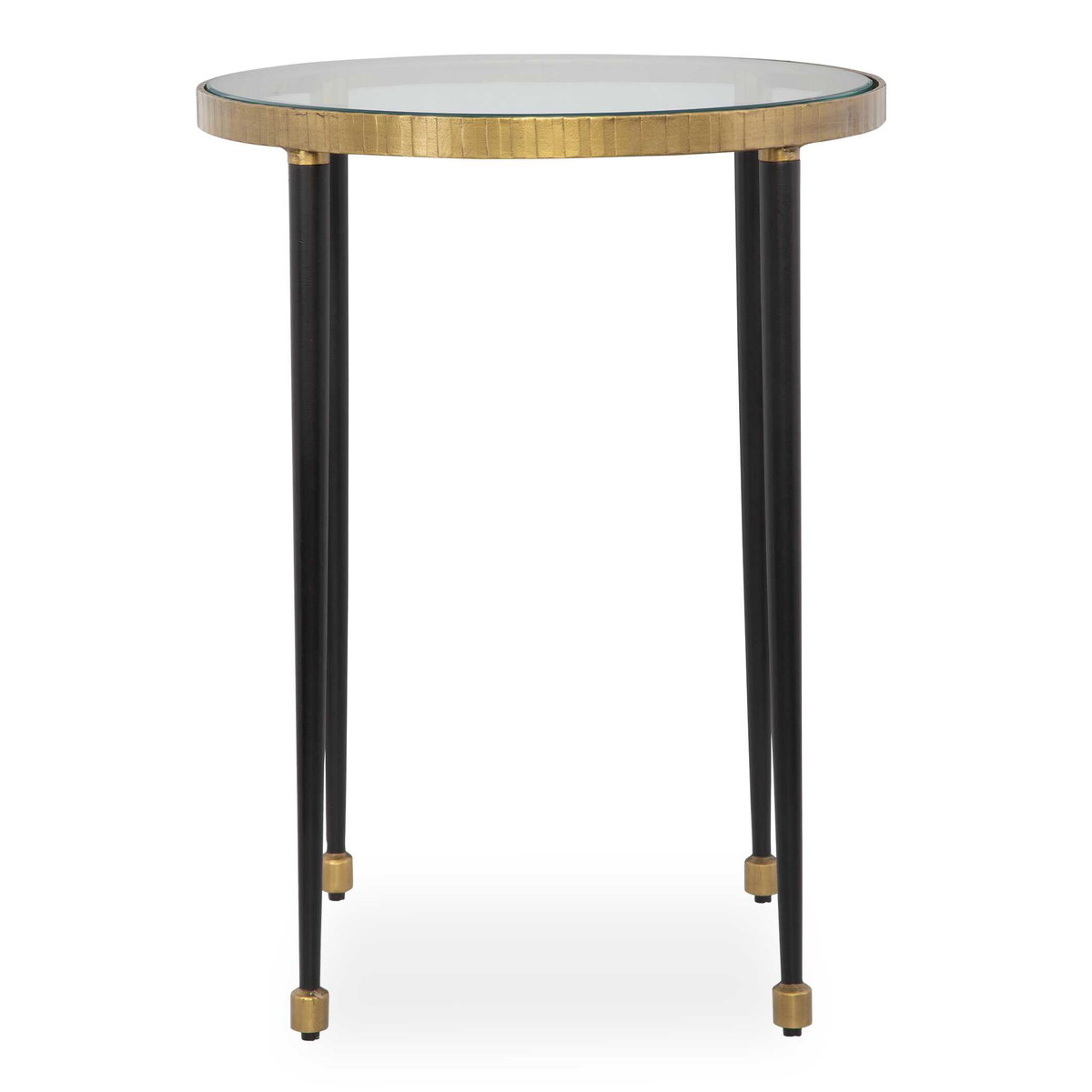 Stiletto Antique Gold Side Table, Side & End Table by Uttermost, 17" width x 22" height x 17" depth View 1