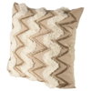 Duston 22x22 Tan and White Zig Zag Pillow Cover, Decorative Pillow by Mercana, 22.05" length x 22.05" width x 1.6" height thumbnail