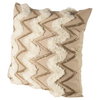 Duston II 22 x 22 Tan and White Zig Zag Decorative Pillow Cover, by Mercana, 22.05" length x 22.05" width x 1.6" height thumbnail