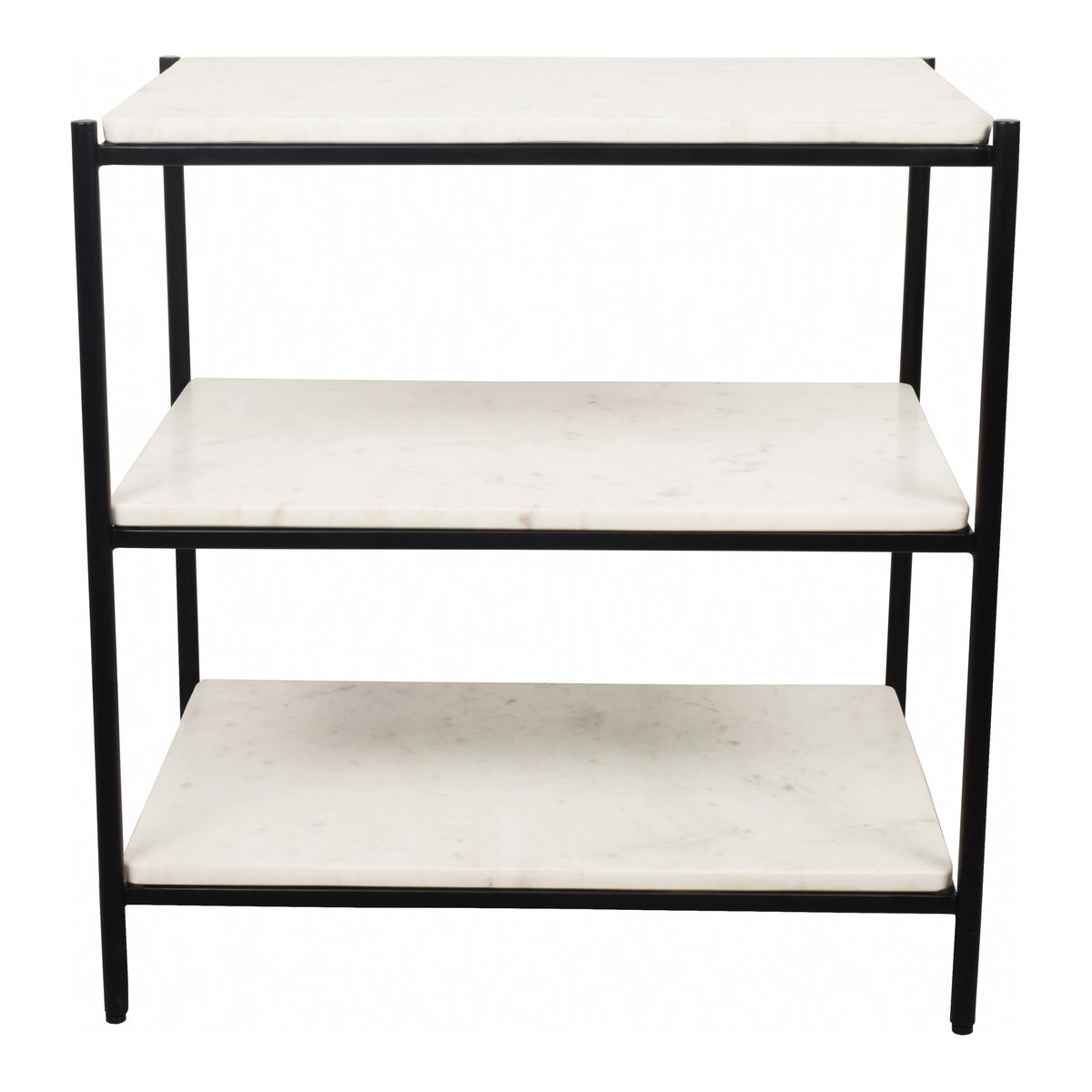 Trine Nightstand White Marble, by Moe's Home, 22" width x 23" height x 16" depth View 1