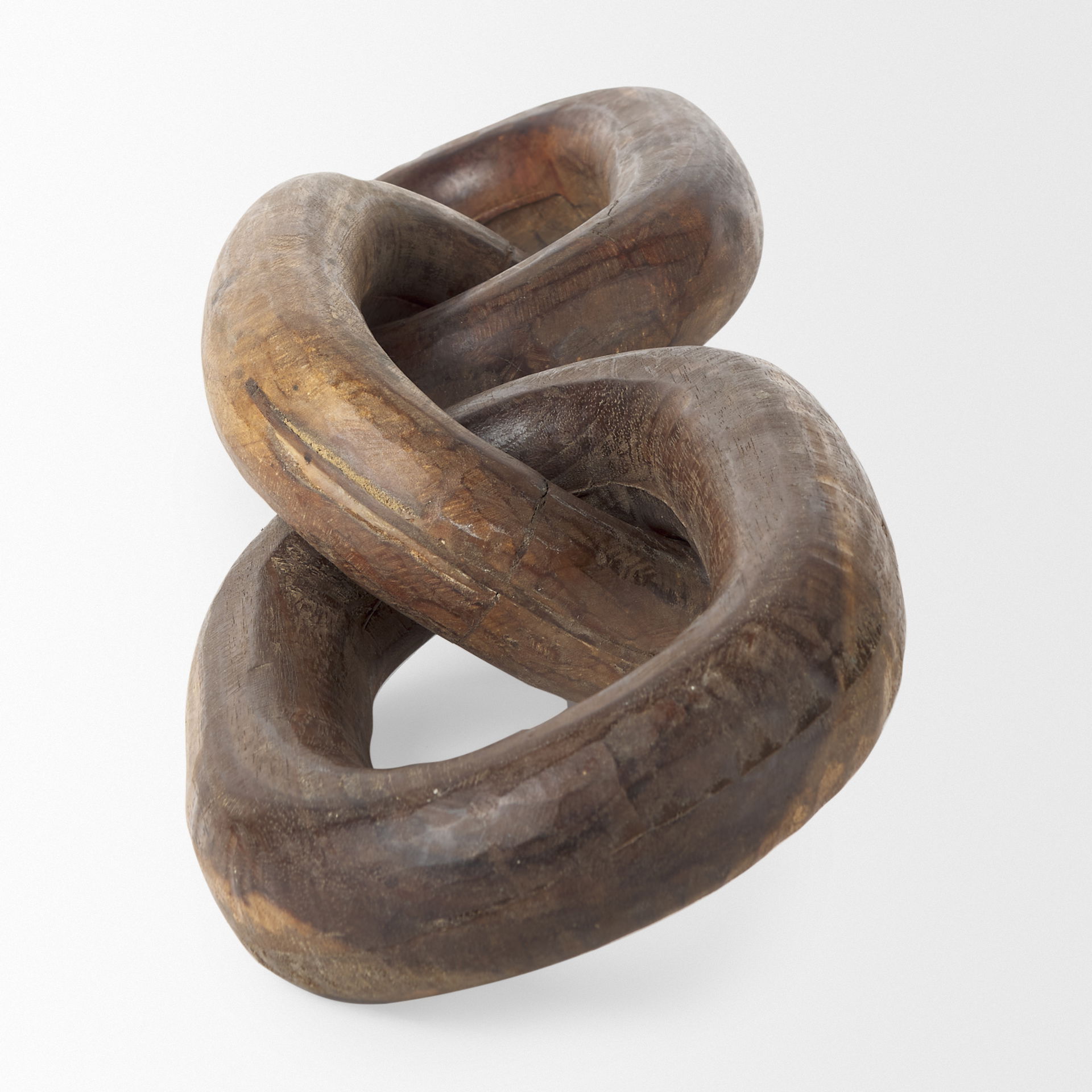 Tayla Large Medium Brown Wood Chain Link, Decorative Object by Mercana, 9.5" length x 2" width x 21" height View 5