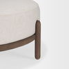 Gwynn Oatmeal Fabric with Dark Brown Wood Ottoman thumbnail 7