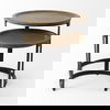 Aisley (Set of 2) 19.3L x 19.3W x 19H Light Brown Wood with Black Metal Base Round Nesting Side Tables, Side & End Table by Mercana, 19" length x 19" width x 19.25" height thumbnail 2