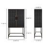 Mako Bar Cabinet Black, Bar Carts & Cabinet by Moe's Home, 37.99" width x 71.26" height x 17.72" depth thumbnail 10