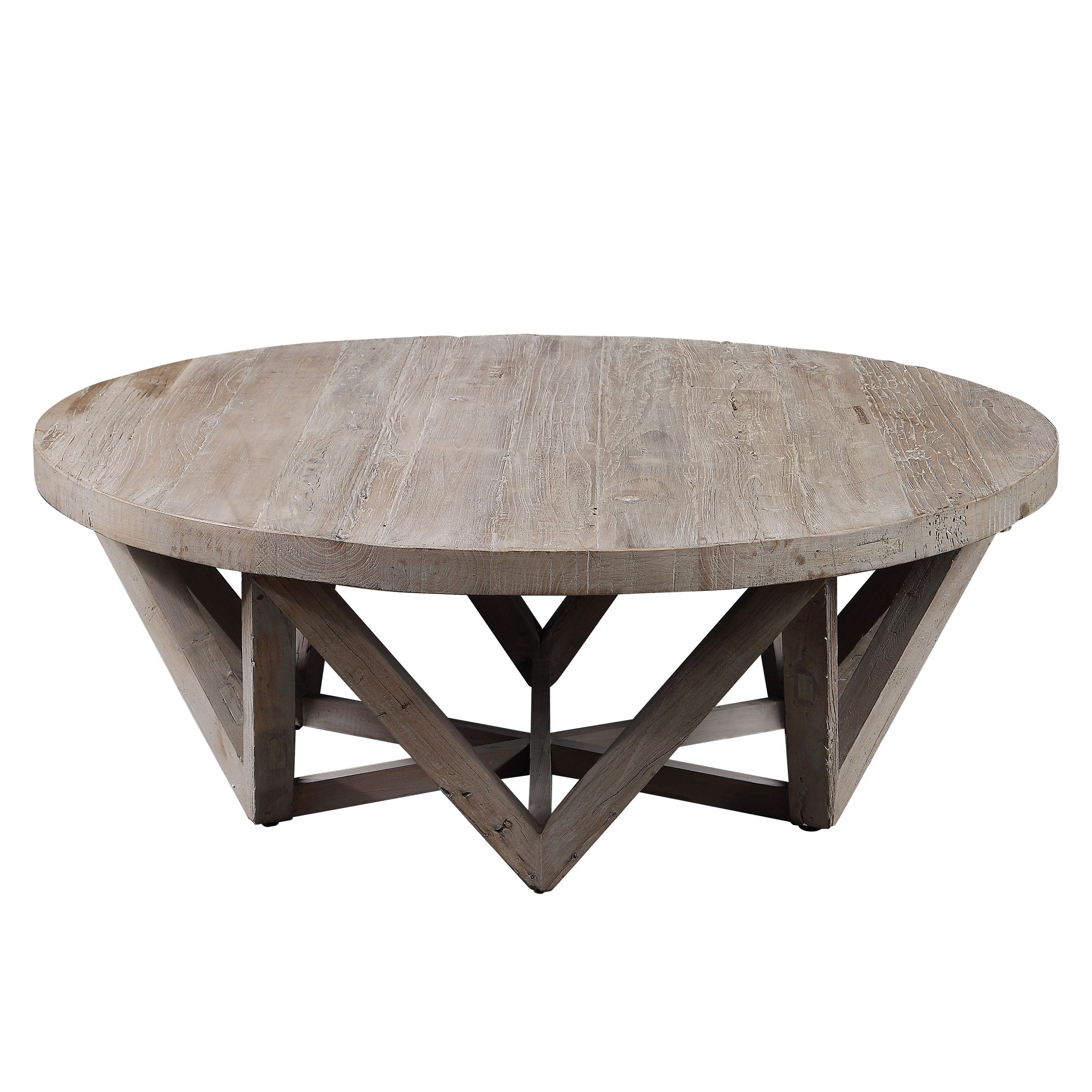 Kendry Reclaimed Wood Coffee Table, Furniture by Uttermost, 48" width x 17.5" height x 48" depth View 1
