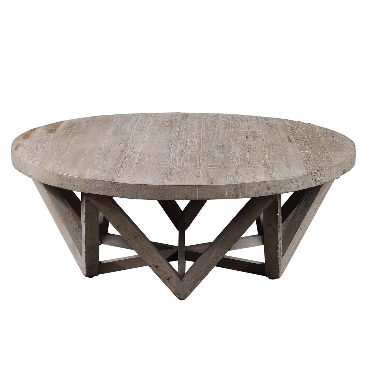 Kendry Reclaimed Wood Coffee Table, by Uttermost, 48" width x 17.5" height x 48" depth View 1