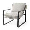 Guilia Frost Gray With Metal Frame Sling Accent Chair, by Mercana, 26.77" length x 34.88" width x 29.96" height thumbnail 1
