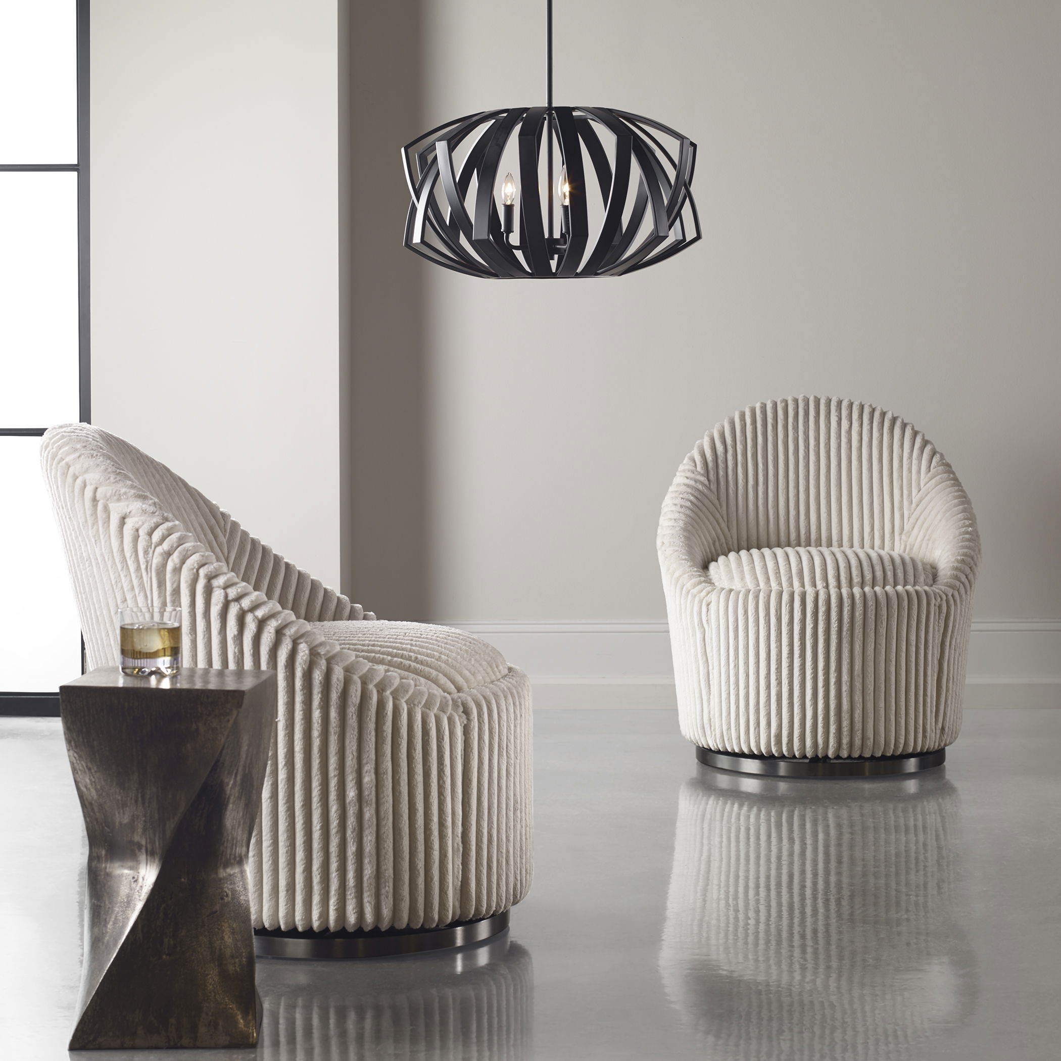 Thales Black Geometric 3 Light Pendant large image 