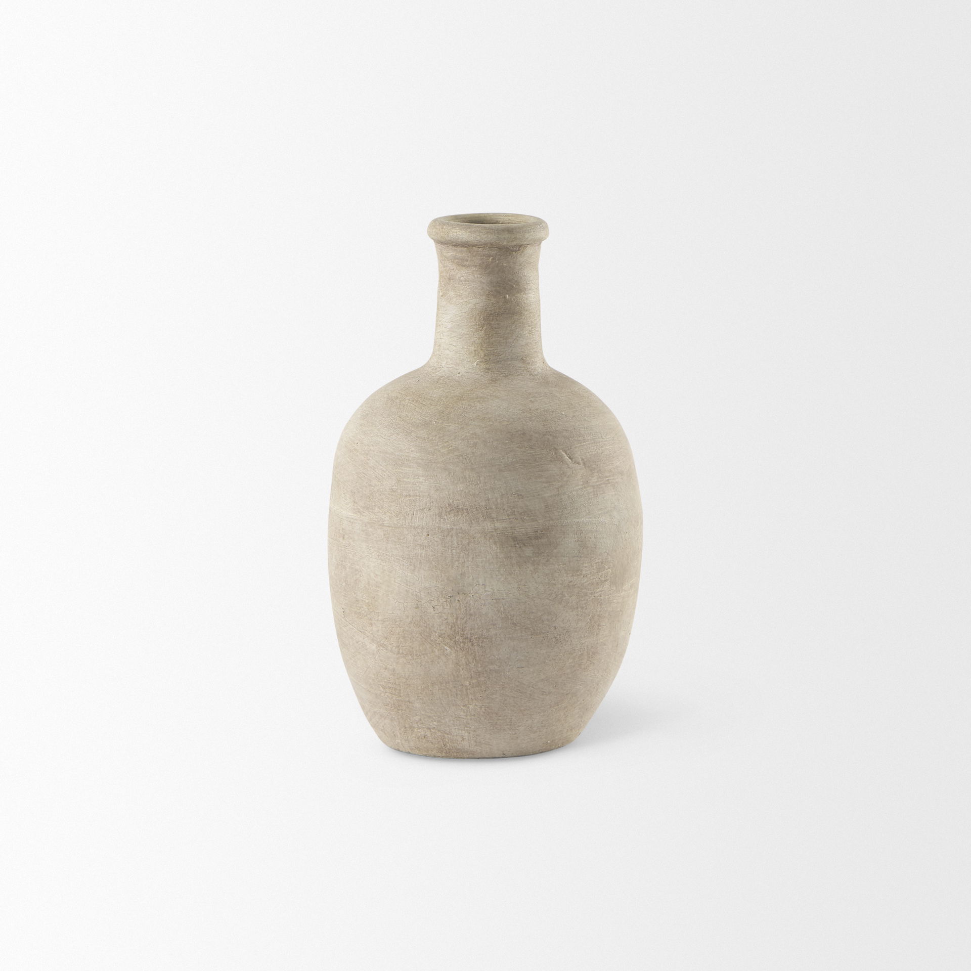 Zenni   Warm Beige Ceramic Vase, by Mercana, 5.32" length x 5.32" width x 9.25" height View 3