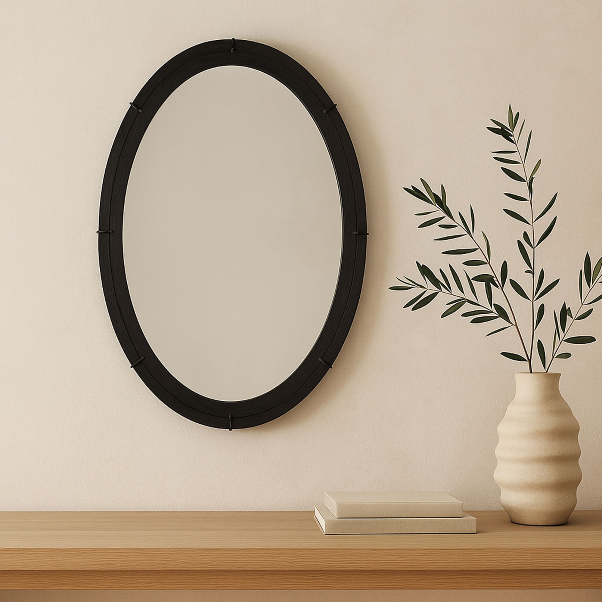 Antoni Mirror Black Large Black, by Moe's Home, 36" width x 48.25" height x 1.5" depth View 4