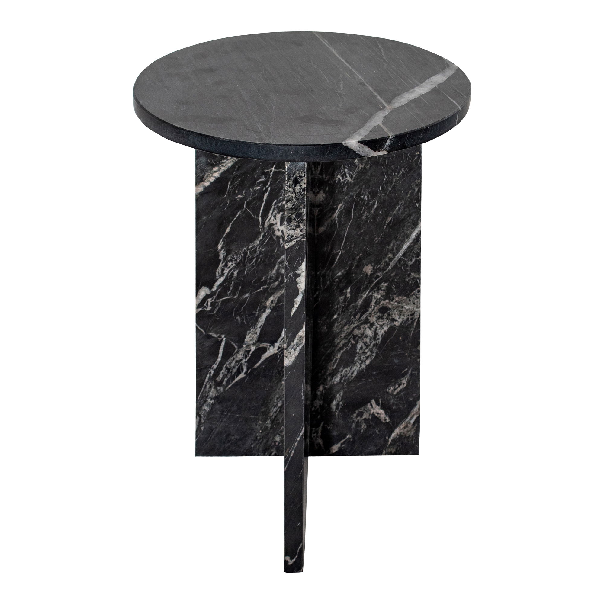 Grace Accent Table Black Marble, Side & End Table by Moe's Home, 14" width x 20" height x 14" depth View 1