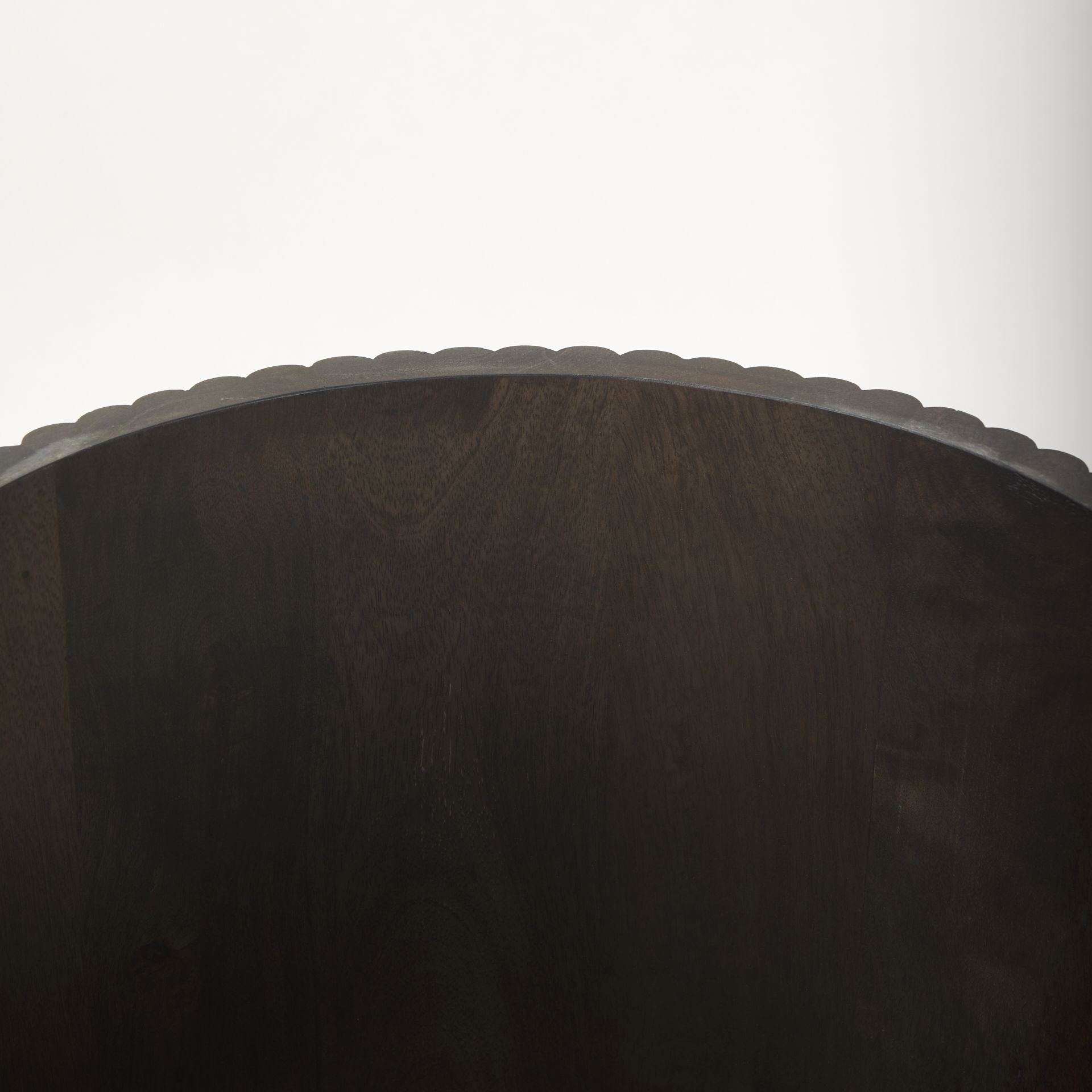 Terra 18L x 18W x 22H Dark Brown Wood Fluted Round Side Table, Side & End Table by Mercana, 18" length x 18" width x 22" height View 9