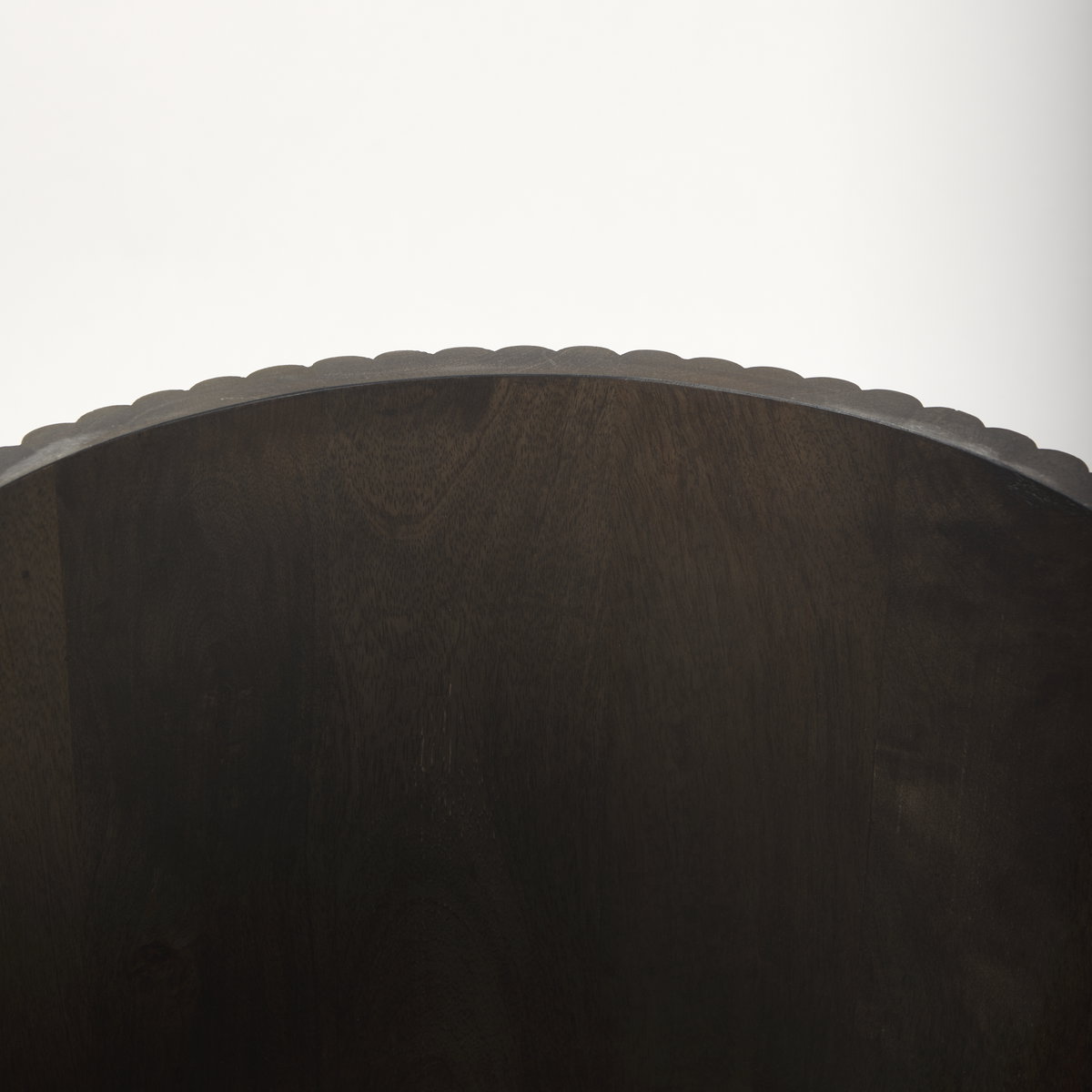 Terra 18L x 18W x 22H Dark Brown Wood Fluted Round Side Table, Side & End Table by Mercana, 18" length x 18" width x 22" height View 9