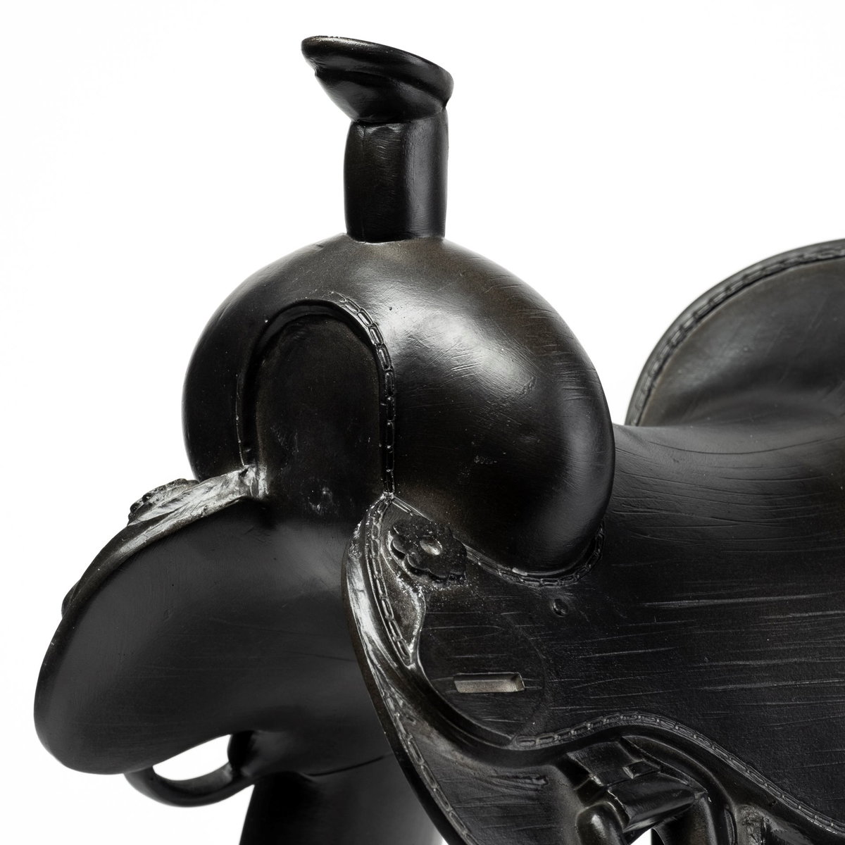 Colt I 9L x 8W Black Equestrian-Inspired Western Horse Saddle, Decorative Object by Mercana, 9.06" length x 8.27" width x 16.34" height View 6