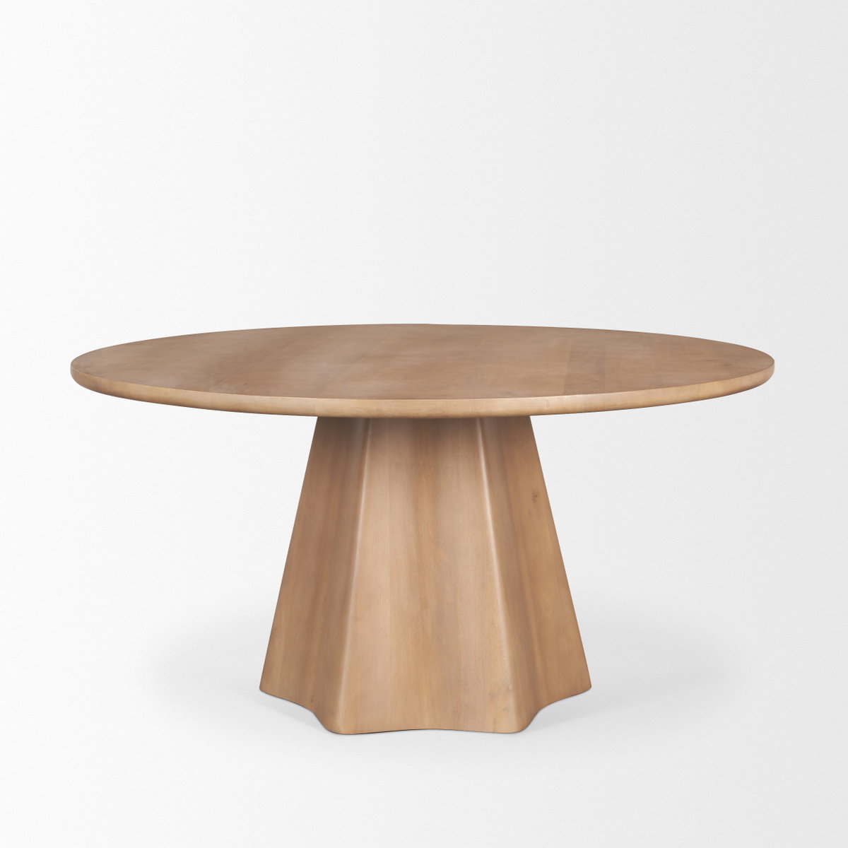Jovani 60' Solid Light Brown Mango Wood Round Dining Table, by Mercana, 60" length x 60" width x 30" height View 4