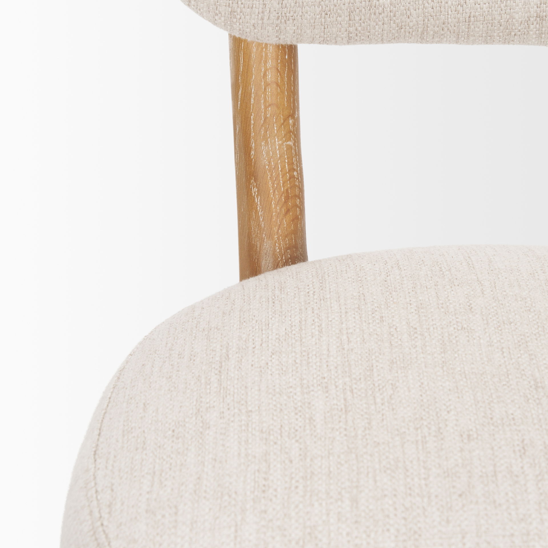 Owen Dining Chair with Medium Brown Wood and Beige Fabric large image 