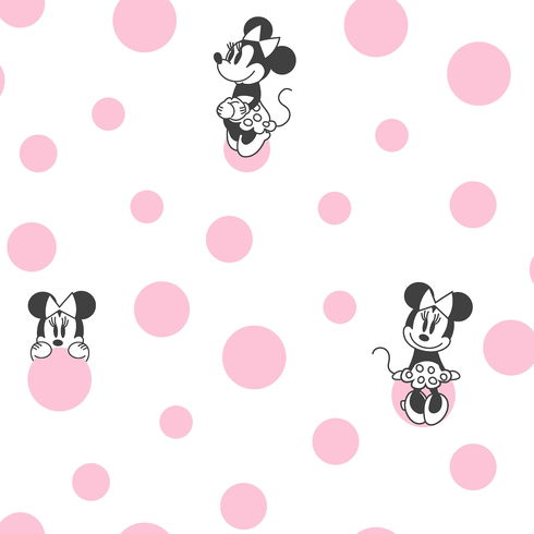 Minnie Dots Pink Wallpaper