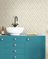 Taupe Dyed Ogee Wallpaper thumbnail 2
