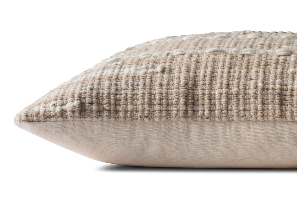 Loloi Ivory Pillow, Decorative Pillow, 18" length x 18" width View 3