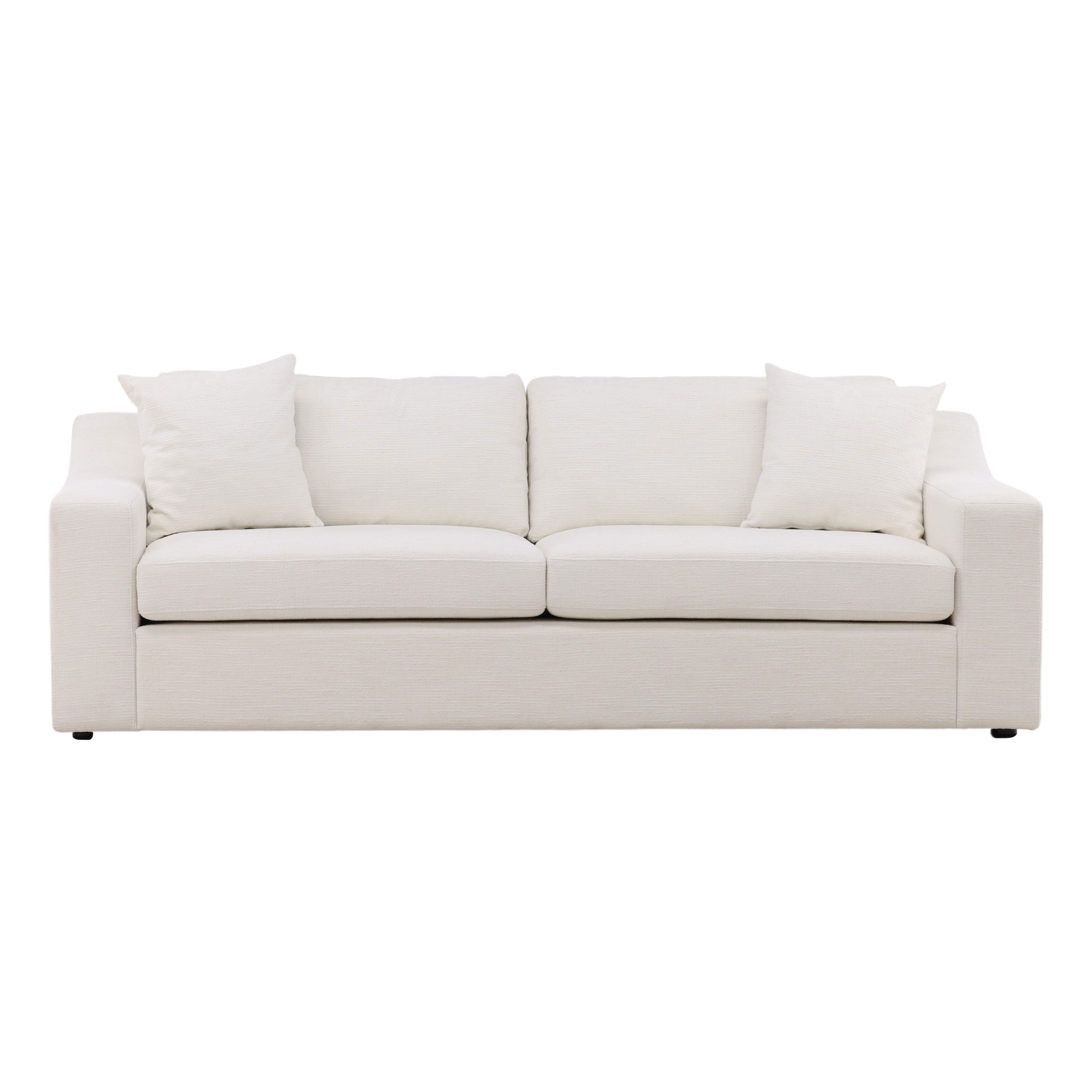 Emma Sofa Cream, Sofas & Sectional by Dovetail, 94.75" width x 33.37" height x 40" depth View 2
