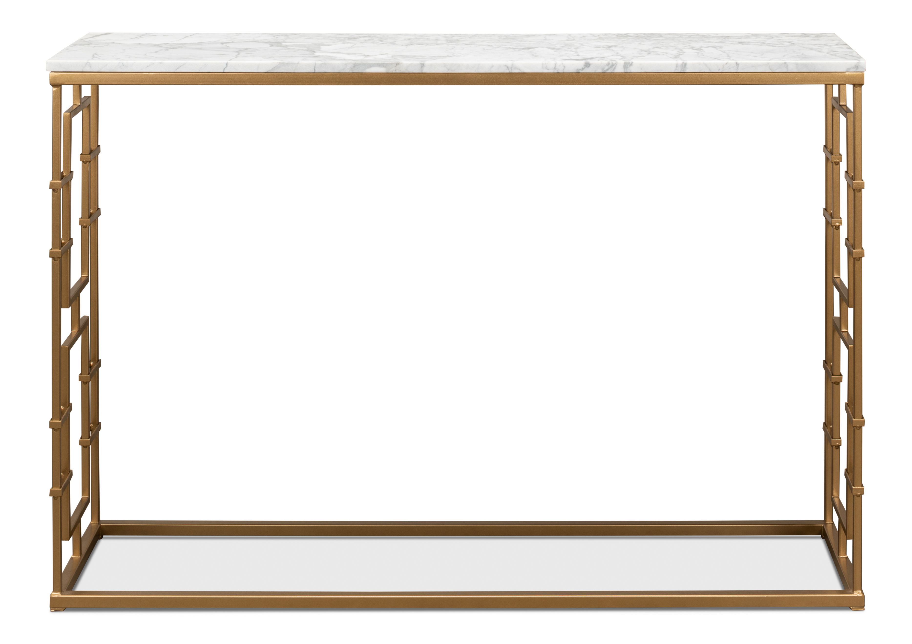 Brass Gate Console Table, by Sarreid, 48" length x 12" width x 33" height View 2