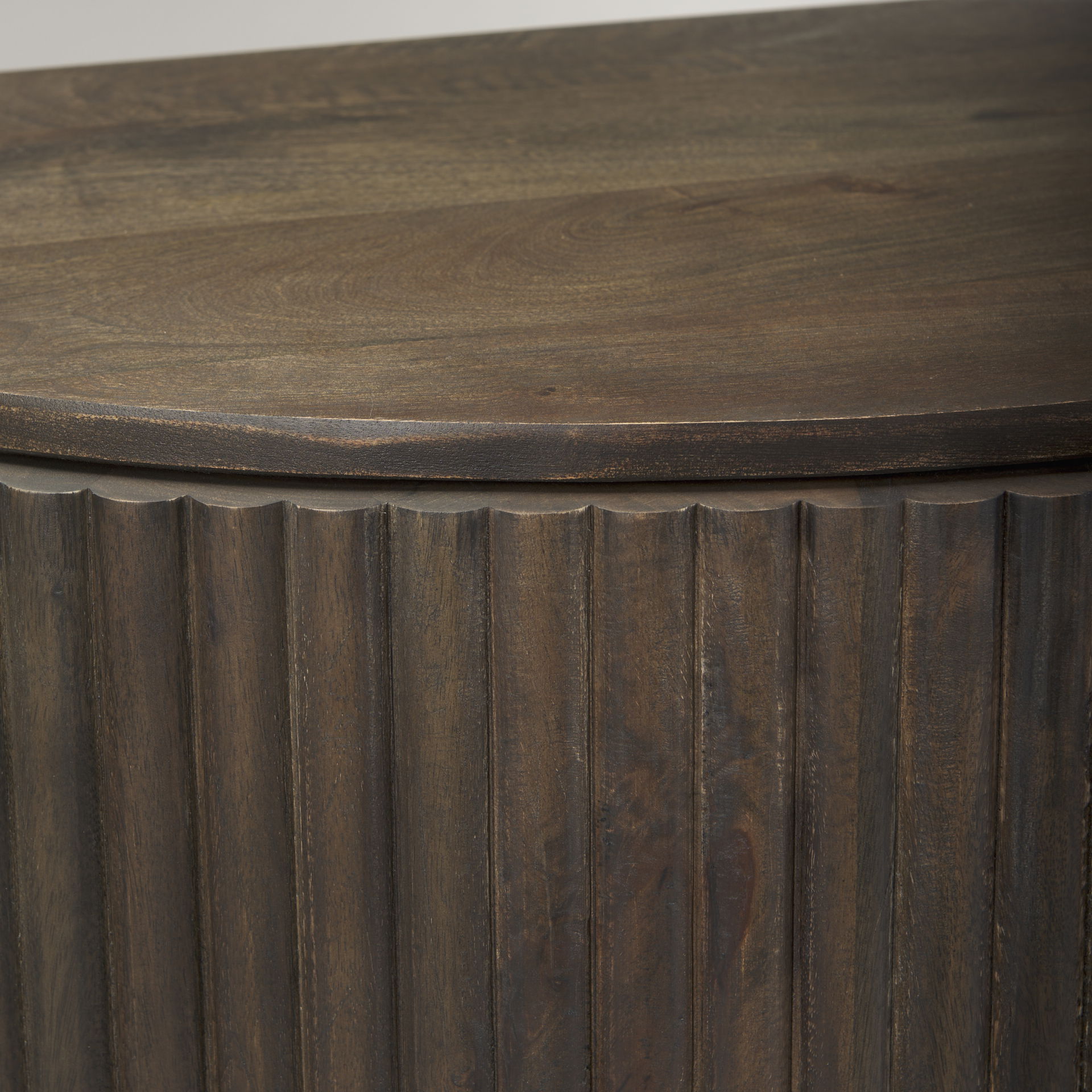 Terra Fluted Dark Brown 2-Door Accent Cabinet, Cabinets & Chest by Mercana, 42" length x 19" width x 32" height View 9