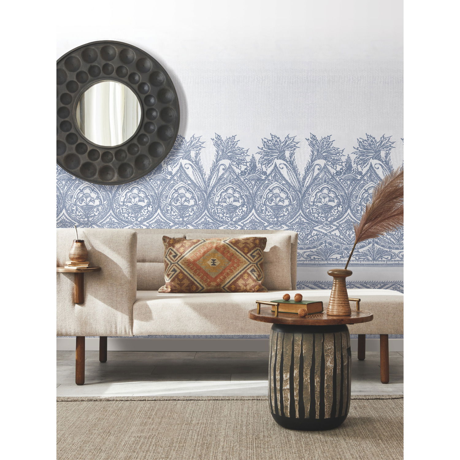 Henna Blue Wall Mural large image 