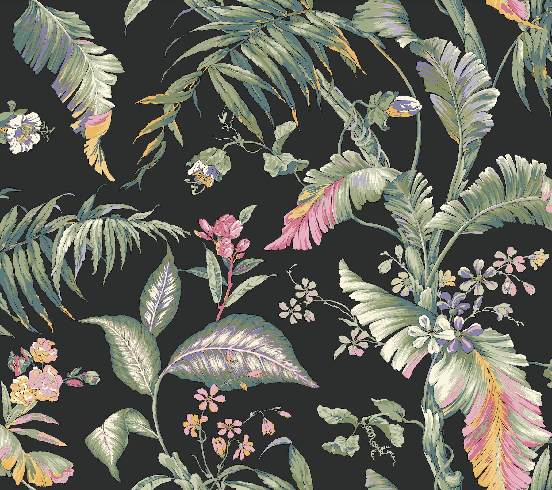 Fiji Garden Black Peel & Stick Wallpaper large image 