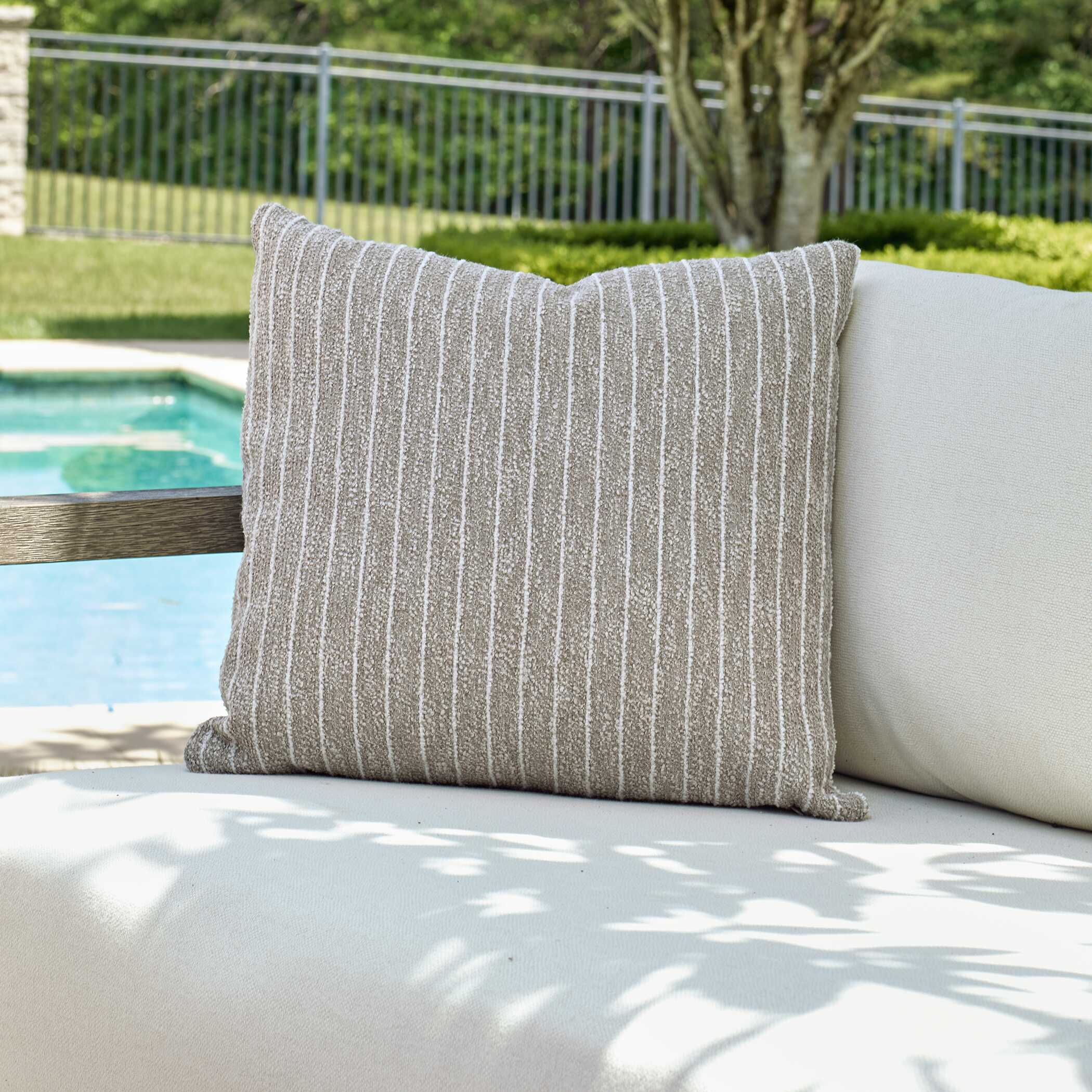 Involve Outdoor Striped Pillow, Decorative by Uttermost, 20" width x 20" height x 8" depth View 2