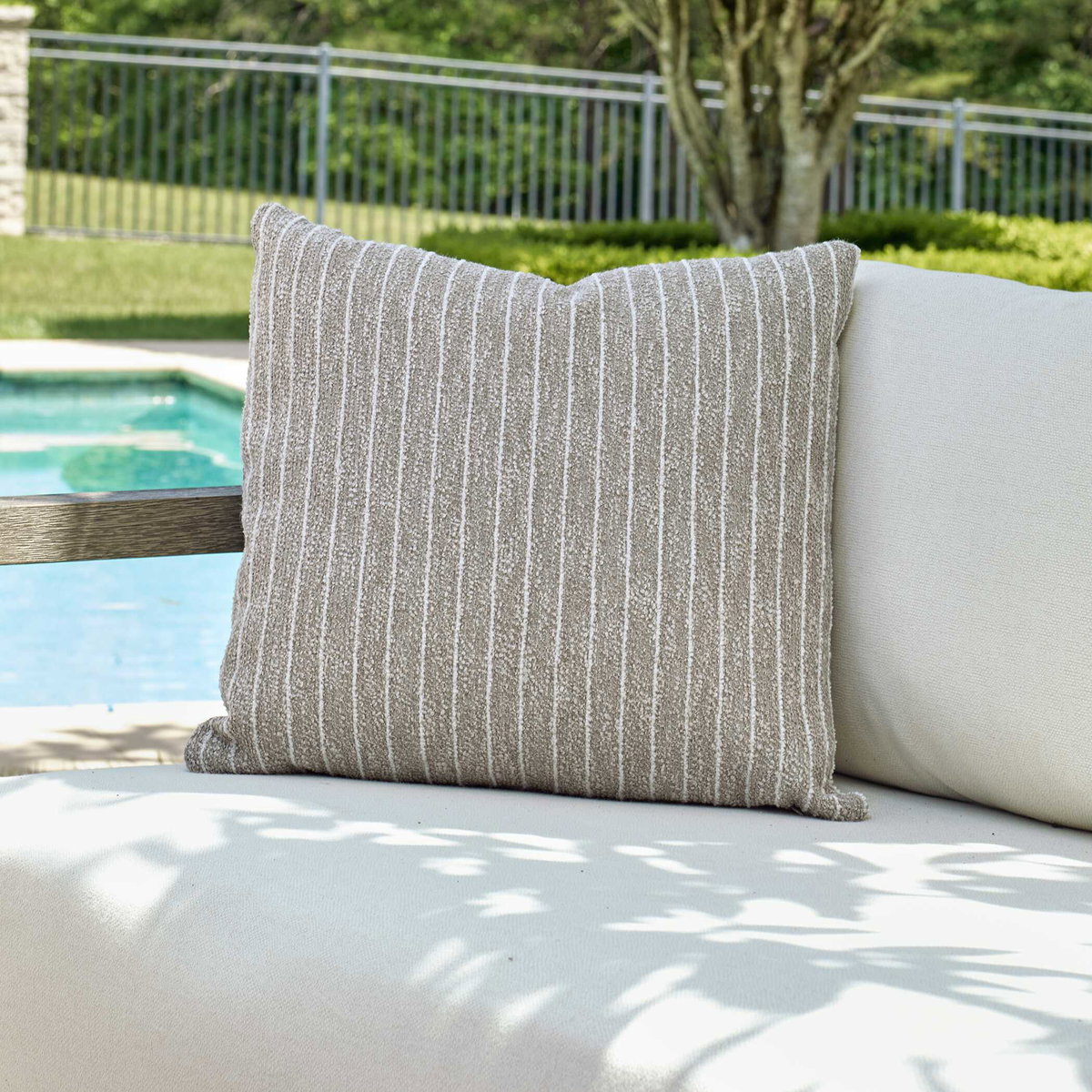 Involve Outdoor Striped Pillow, Outdoor Pillows & Cushion by Uttermost, 1'8" width x 1'8" height x 8" depth View 2
