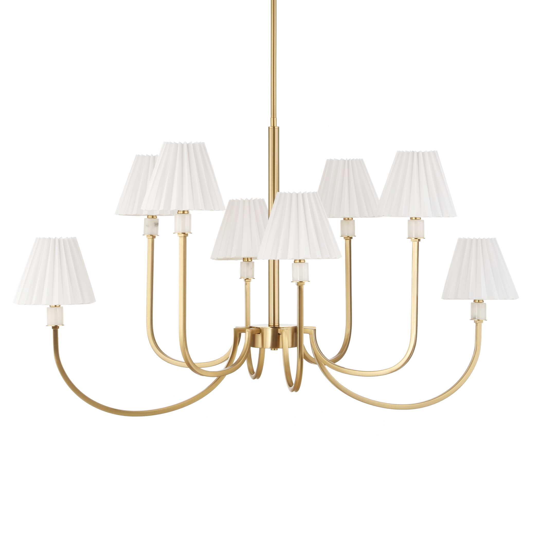 Poppins 8 Light Brass Chandelier, Ceiling Light by Uttermost, 45" width x 25" height x 24" depth View 4