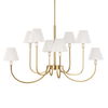 Poppins 8 Light Brass Chandelier, Ceiling Light by Uttermost, 45" width x 25" height x 24" depth thumbnail 4