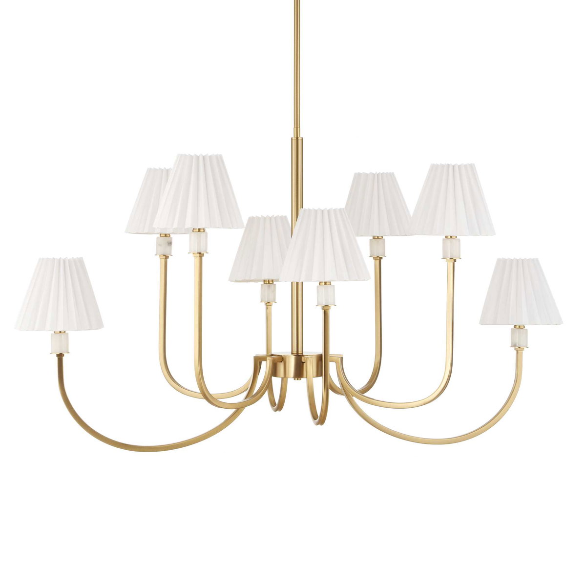 Poppins 8 Light Brass Chandelier, Pendant by Uttermost, 45" width x 25" height x 24" depth View 4