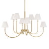 Poppins 8 Light Brass Chandelier, Pendant by Uttermost, 45" width x 25" height x 24" depth thumbnail 4