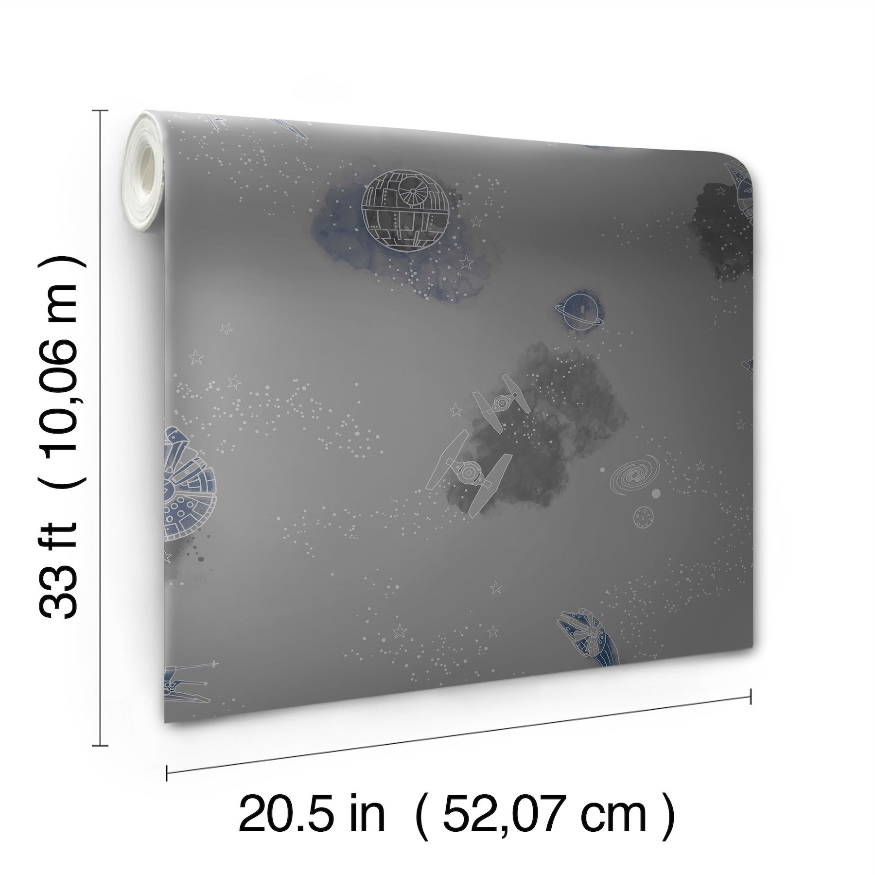 Star Wars: Good Night Galaxy Black Wallpaper, by York Wall, 33' length x 1'8.5" width x 0.02" depth View 6