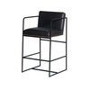 Stamford Backless 36in Seat Counter Stool | Black Leather with Metal, Counter & Bar Stool by Mercana, 18.7" length x 22.6" width x 36" height thumbnail 1