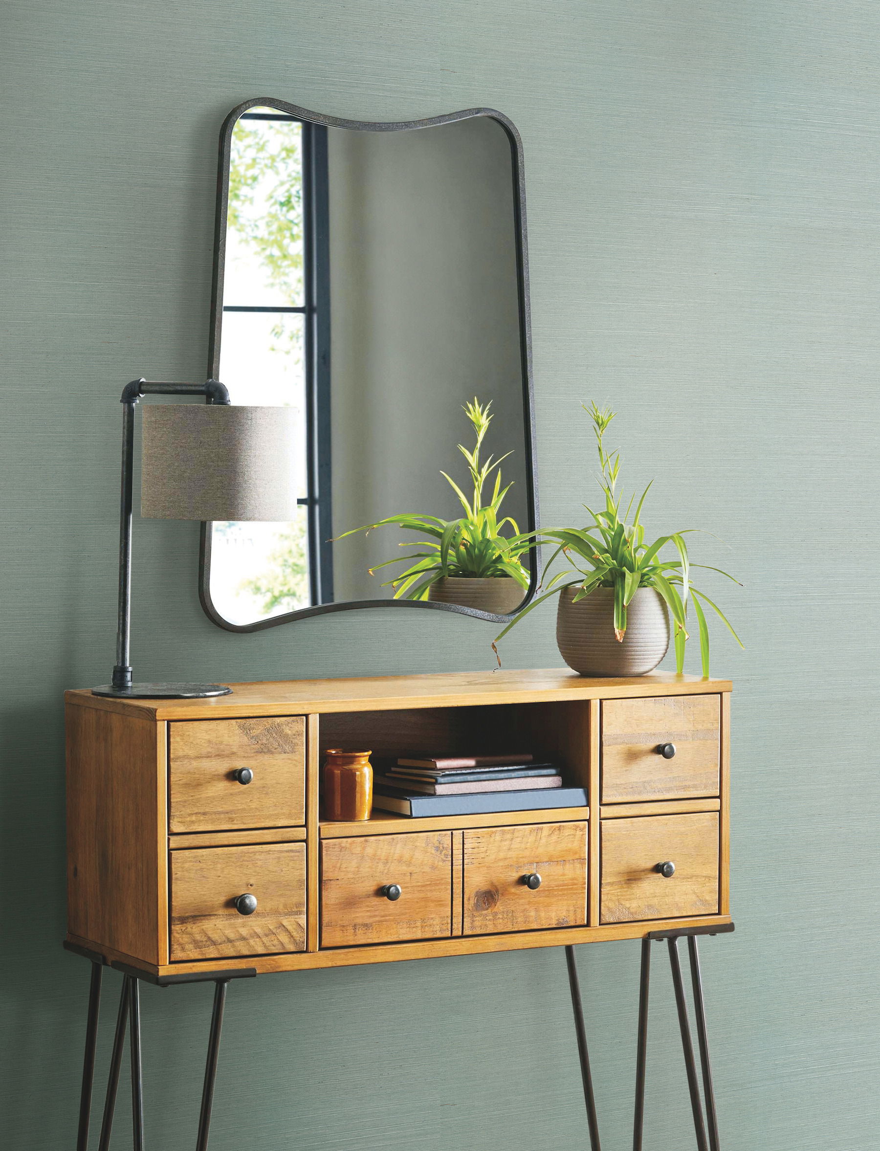Sisal Twill Color Grasscloth Aquamarine Wallpaper large image 