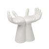Hands Stool-Matte White, Low Stool by Studio A Home, 23" width x 23" height x 14" depth thumbnail 1