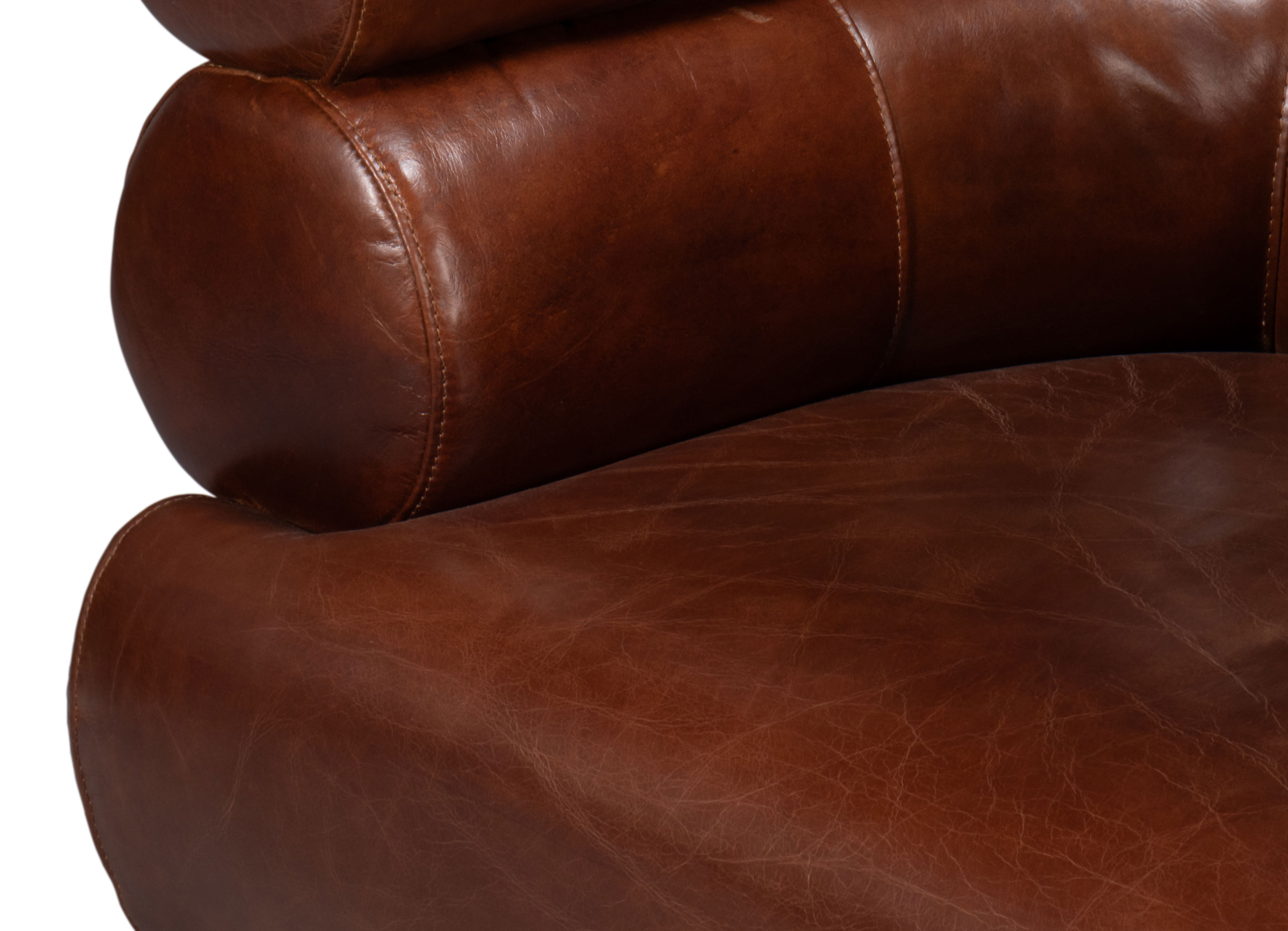 Rondo Leather Swivel Chair,Brown large image 
