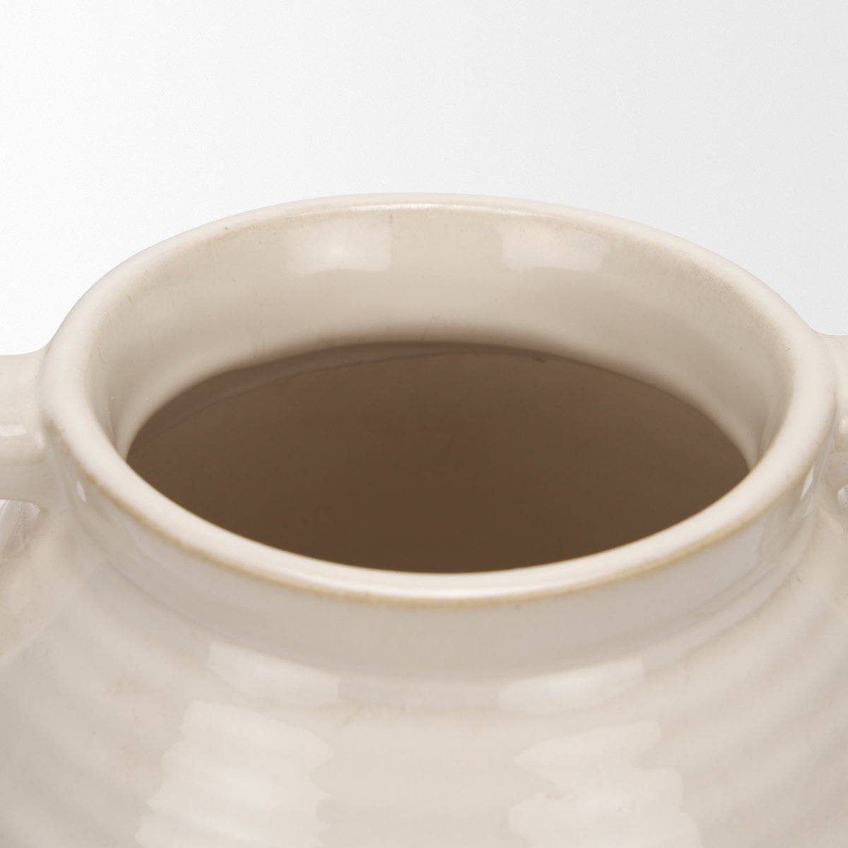 Tryna Large Beige with Matte Brown Ceramic Vase, by Mercana, 9.05" length x 9.05" width x 13.78" height View 9
