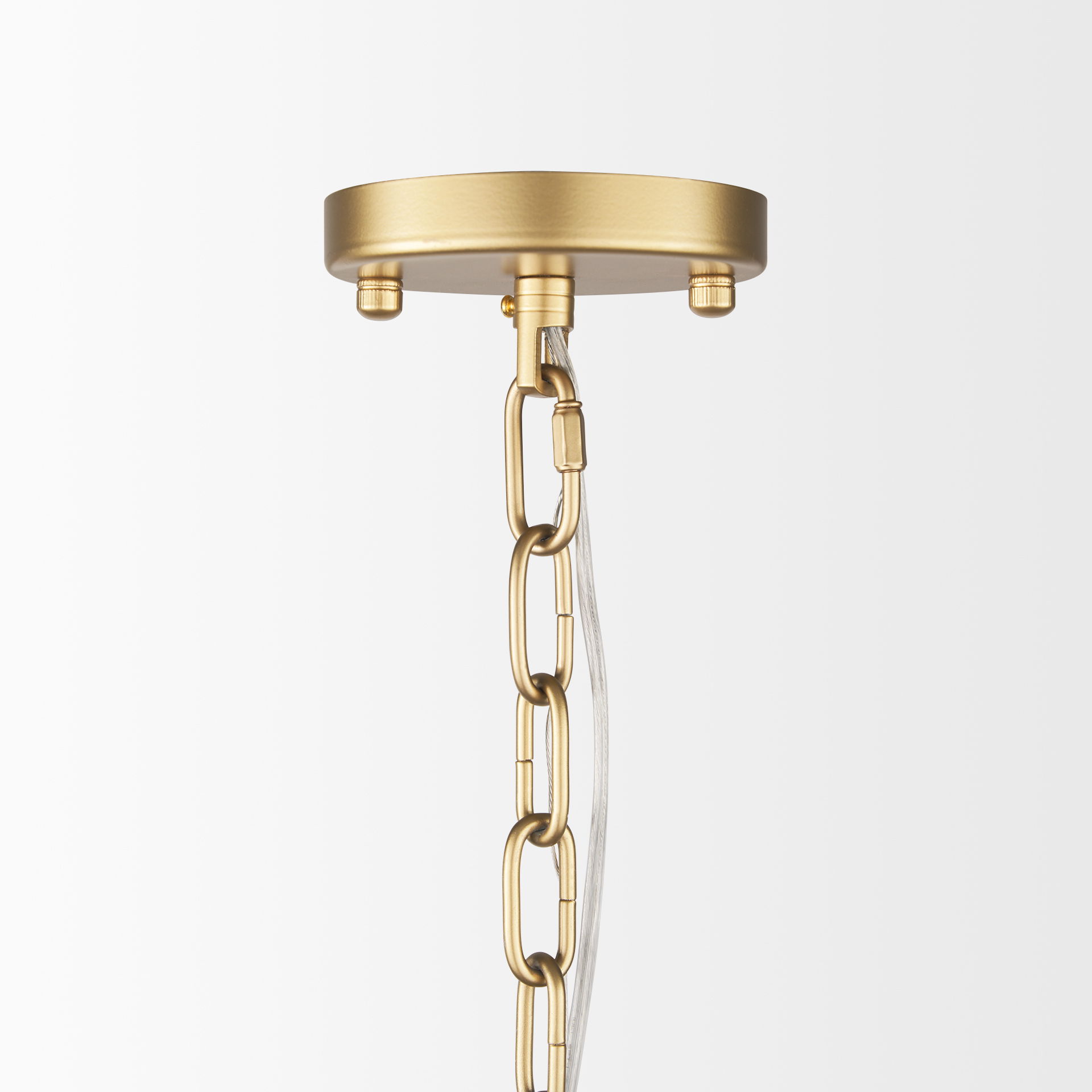 Monroe Brushed Gold Metal with Resin Shade 6-Light Chandelier large image 