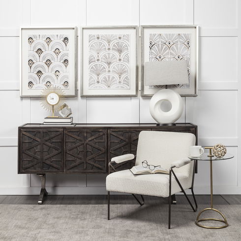 Celtica (26.8"H) White Resin Ring-Shaped Base Table Lamp