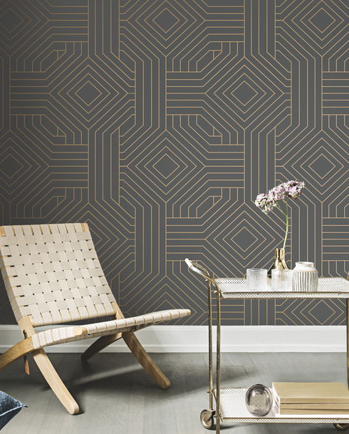 Diverging Diamonds Dark Grey Wallpaper